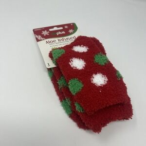 NWT Air Plus Aloe Infused Ultra Moisturizing Women's Red Socks Vitamin E Sz 5-11